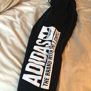 Adidas Originals black sweatpants with leg decal